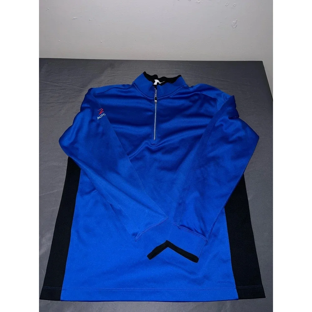 Nike Golf Mens L Dri-FIT Quarter Zip Pullover Blue Black Z66 Auto Auction Logo